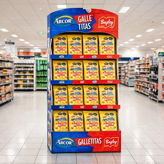 Exhibidor de pie para galletitas Arcor S.A